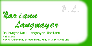 mariann langmayer business card